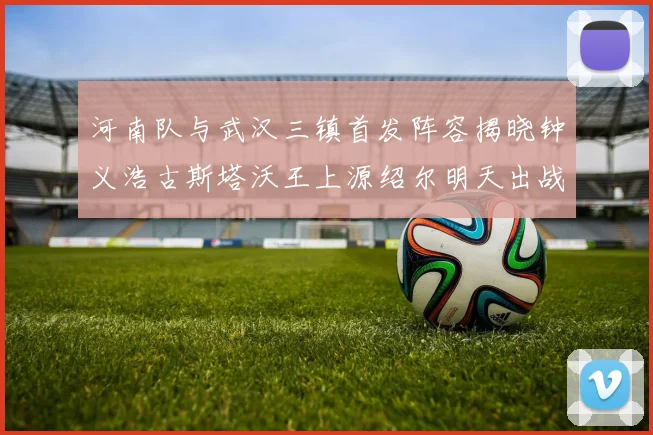 河南队与武汉三镇首发阵容揭晓钟义浩古斯塔沃王上源绍尔明天出战